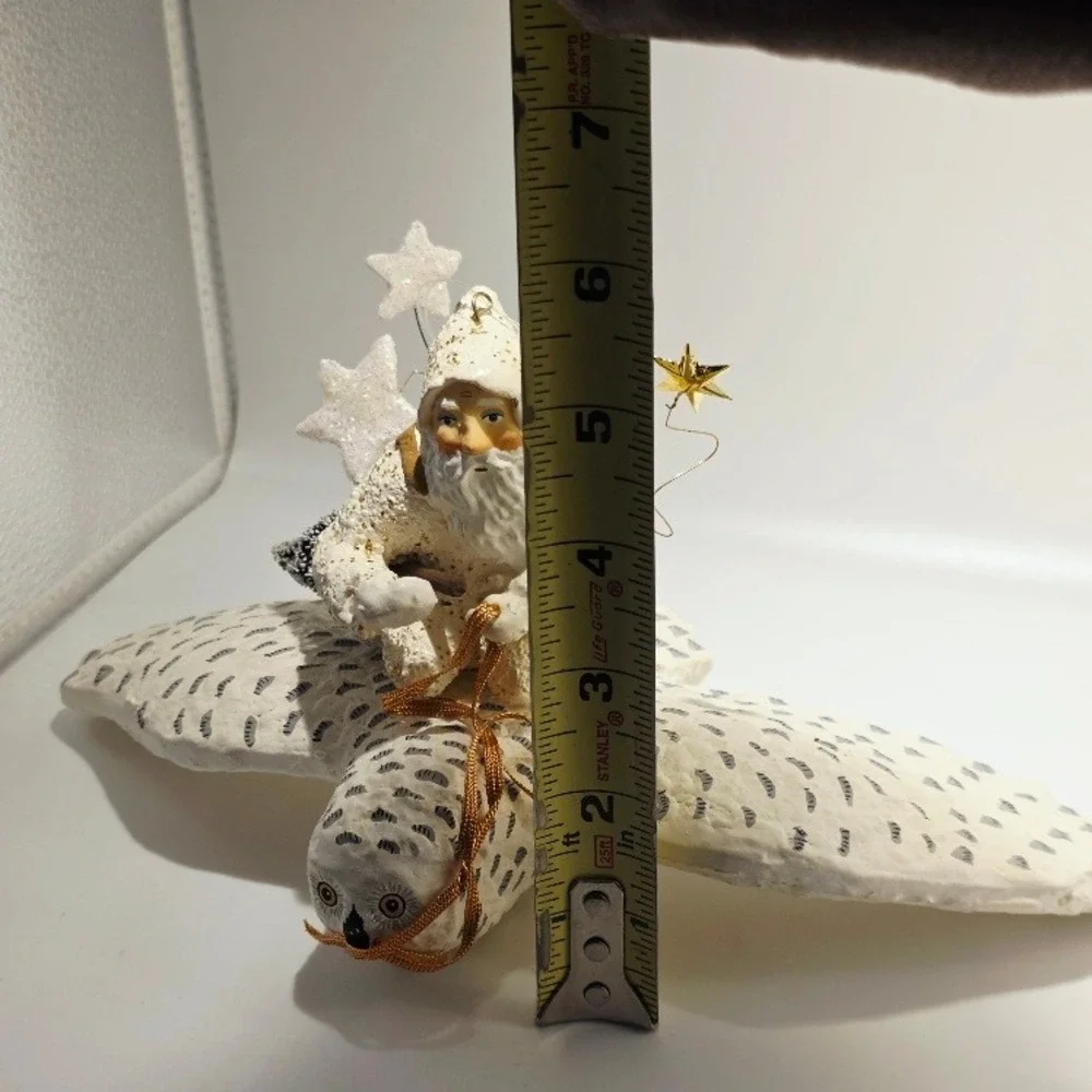 Dept 56 Father Frost Santa on Flying Owl‎ Ornament Christmas Decor 10 Inch